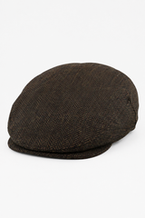 Miesten flat cap villainen kalanruotokuvioinen ruskea tweed-lippis, klassinen 1920-luvun unisex-poika