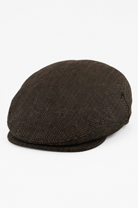 Miesten flat cap villainen kalanruotokuvioinen ruskea tweed-lippis, klassinen 1920-luvun unisex-poika