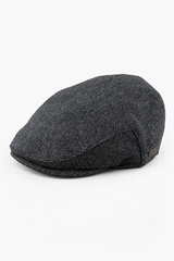 Miesten flat cap -villainen kalanruotokuvioinen hiilenruskea tweed-lippis, klassinen 1920-luvun unisex-poikatoppi