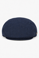 Miesten flat cap -villainen kalanruotokuvioinen laivastonsininen tweed-lippis, klassinen 1920-luvun unisex-poikamalli