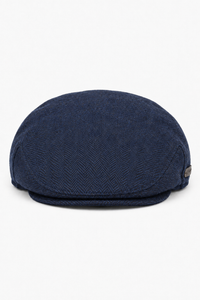Miesten flat cap -villainen kalanruotokuvioinen laivastonsininen tweed-lippis, klassinen 1920-luvun unisex-poikamalli