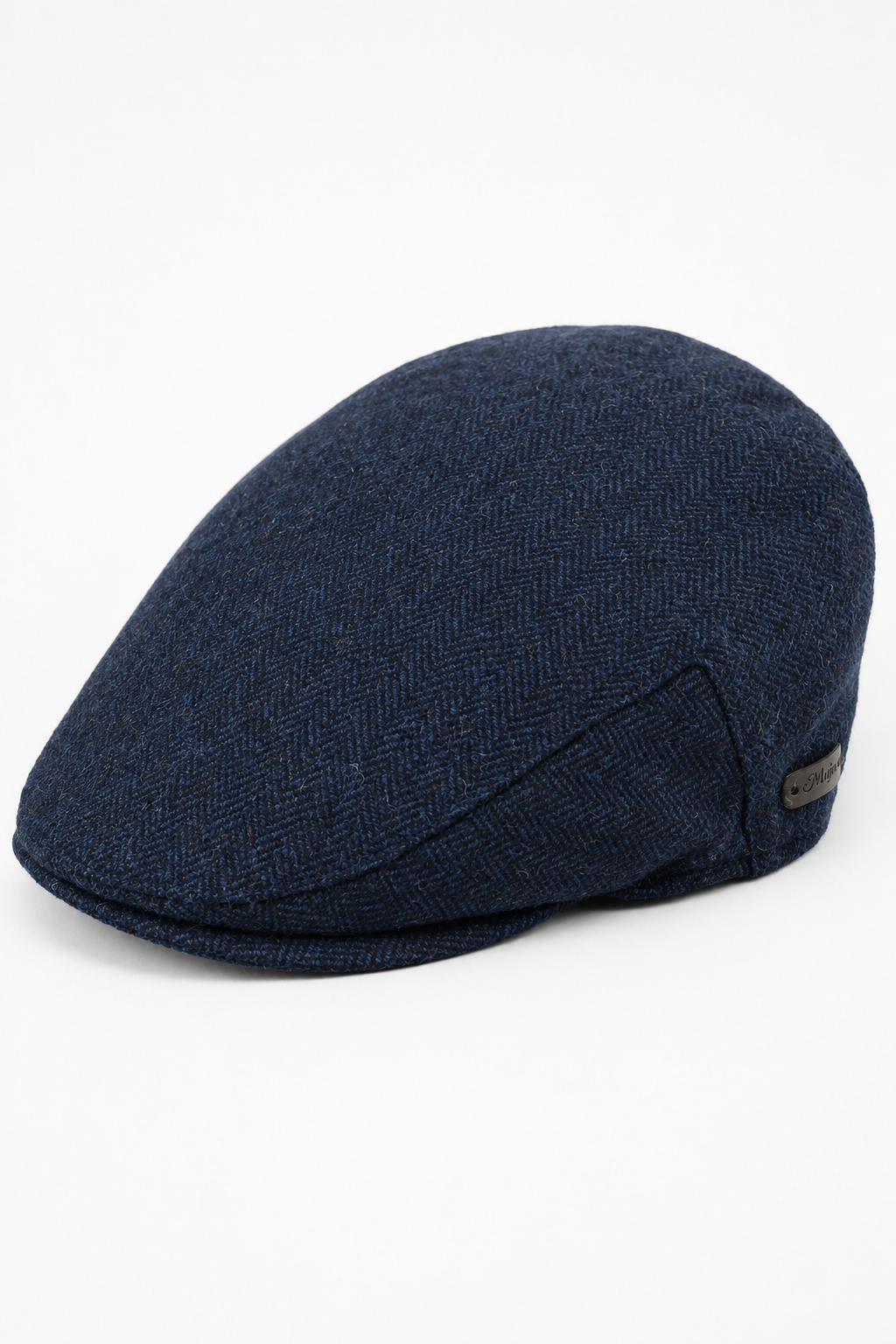 Miesten flat cap -villainen kalanruotokuvioinen laivastonsininen tweed-lippis, klassinen 1920-luvun unisex-poikamalli