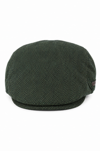 Miesten flat cap -villainen kalanruotokuvioinen oliivinvihreä tweed-lippis, klassinen 1920-luvun unisex-poikalippis