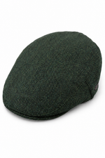 Miesten flat cap -villainen kalanruotokuvioinen oliivinvihreä tweed-lippis, klassinen 1920-luvun unisex-poikalippis