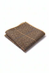 Miesten kultainen tweed-villasekoitteinen taskuliina