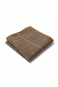 Miesten kultainen tweed-villasekoitteinen taskuliina