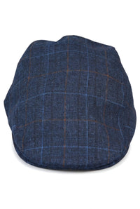Miesten Grandad Baker -litteä laivastonsininen lippis, 8-paneelinen tweed-kangas, vintage-klassinen, tyylikäs rento 1920-luku