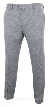 Miesten harmaat hiilenharmaat tweed-villahousut kalanruotokuviolla - harmaa