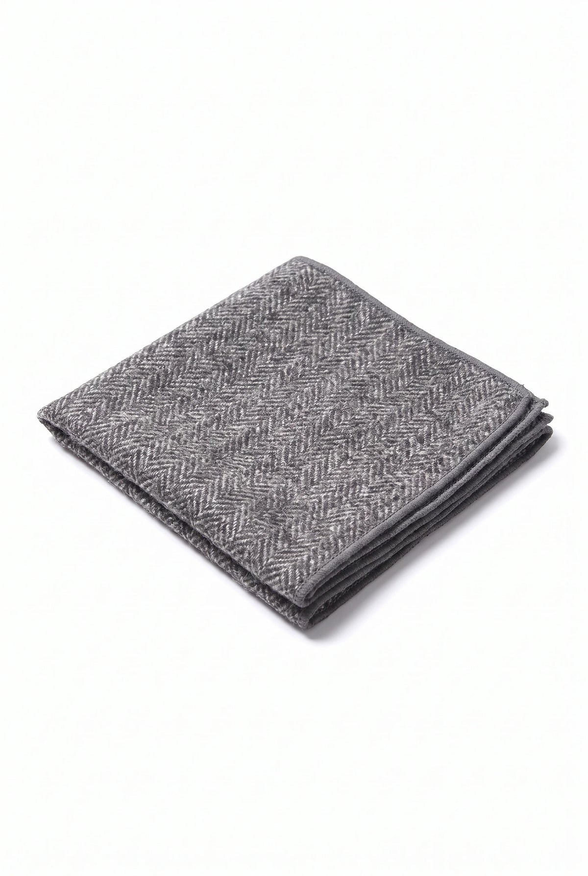Miesten harmaa tweed-villasekoitteinen taskuliina