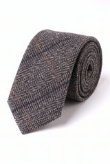 Miesten harmaa villasekoitteinen tweed-solmio