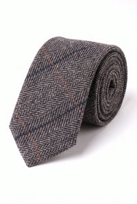 Miesten harmaa villasekoitteinen tweed-solmio