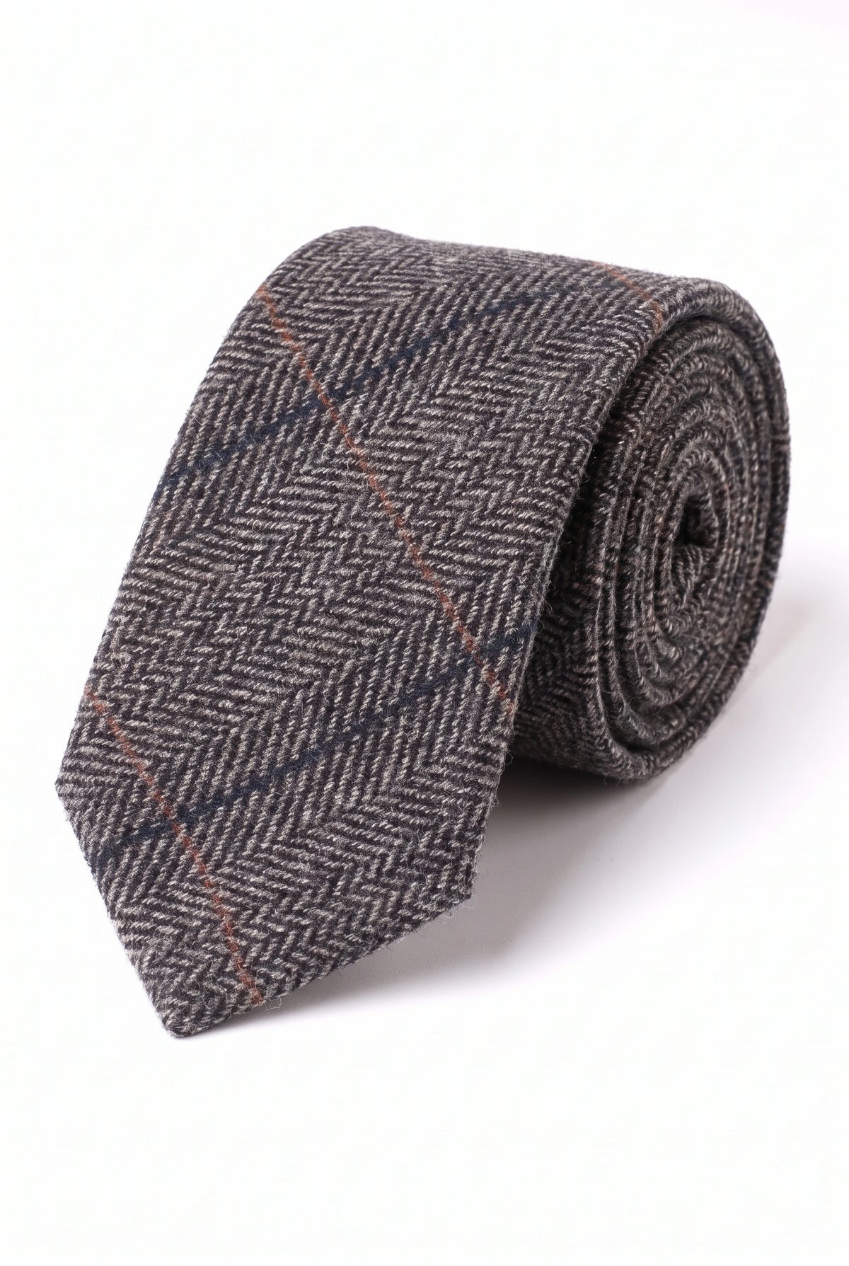 Miesten harmaa villasekoitteinen tweed-solmio