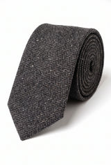 Miesten harmaa villasekoitteinen tweed-solmio