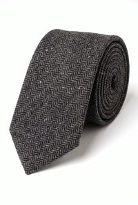 Miesten harmaa villasekoitteinen tweed-solmio
