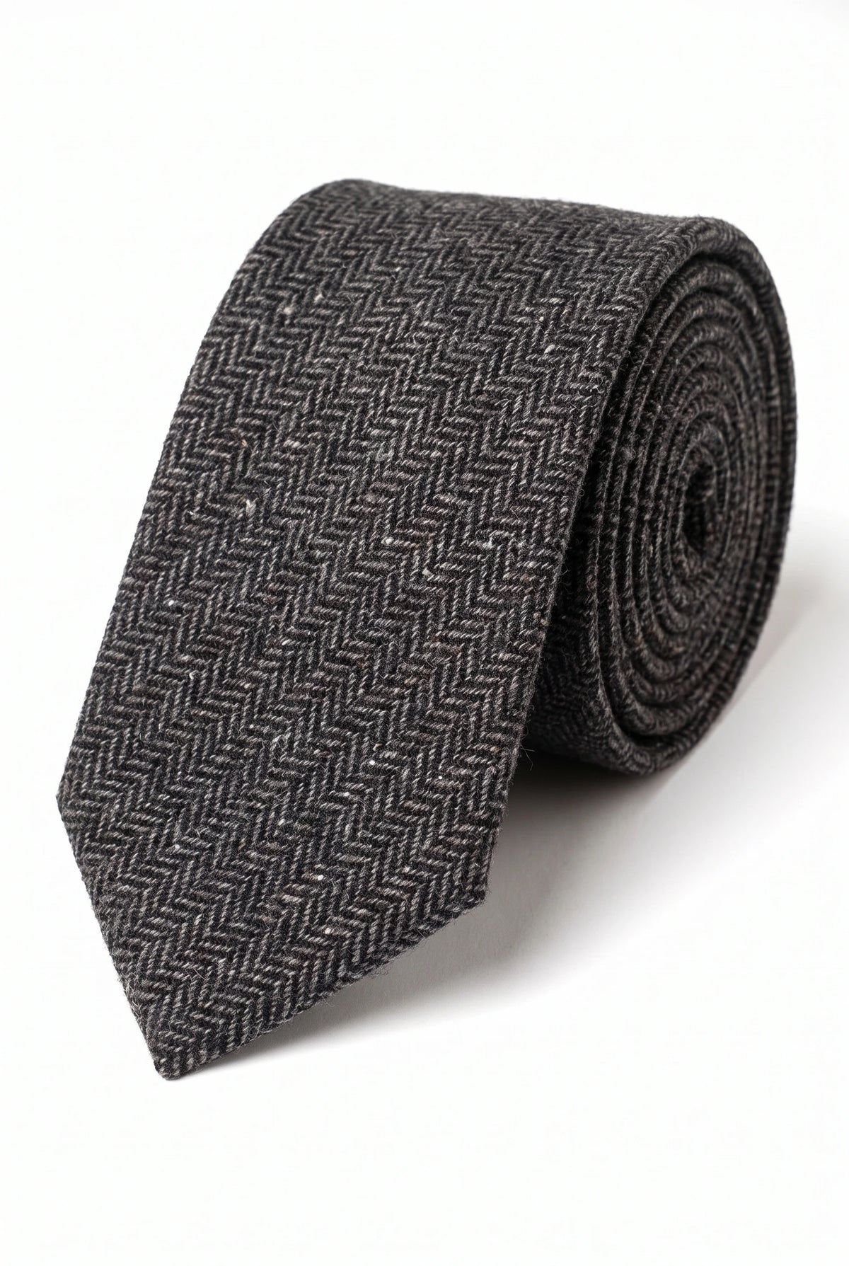 Miesten harmaa villasekoitteinen tweed-solmio