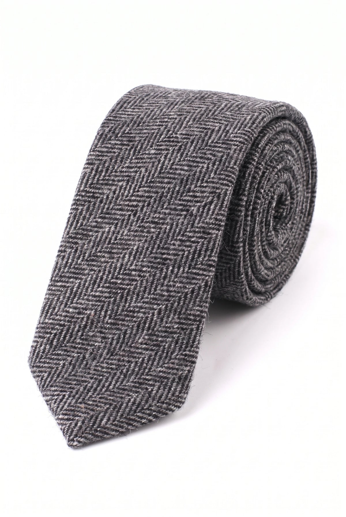 Miesten harmaa villasekoitteinen tweed-solmio
