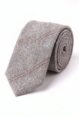 Miesten harmaa villainen tweed-kalanruotokuvioinen ruutusolmio