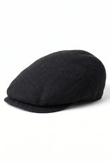 Miesten musta klassinen flat cap -lippis