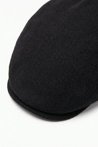 Miesten musta klassinen flat cap -lippis