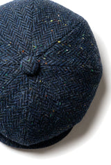 Miesten kalanruotokuvioinen sininen tweed-lippis, 8-paneelilla