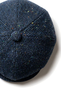 Miesten kalanruotokuvioinen sininen tweed-lippis, 8-paneelilla