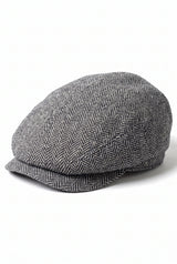 Miesten harmaa villasekoitteinen flat cap -lippis