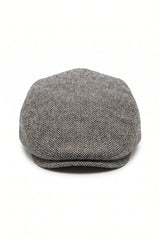 Miesten harmaa villasekoitteinen flat cap -lippis