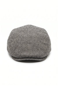 Miesten harmaa villasekoitteinen flat cap -lippis