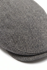 Miesten harmaa villasekoitteinen flat cap -lippis