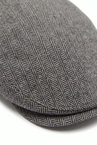 Miesten harmaa villasekoitteinen flat cap -lippis