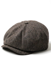 Miesten Herringbone Newsboy Classic -lippalakki - Ruskea