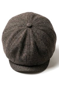 Miesten Herringbone Newsboy Classic -lippalakki - Ruskea