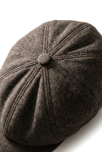 Miesten Herringbone Newsboy Classic -lippalakki - Ruskea