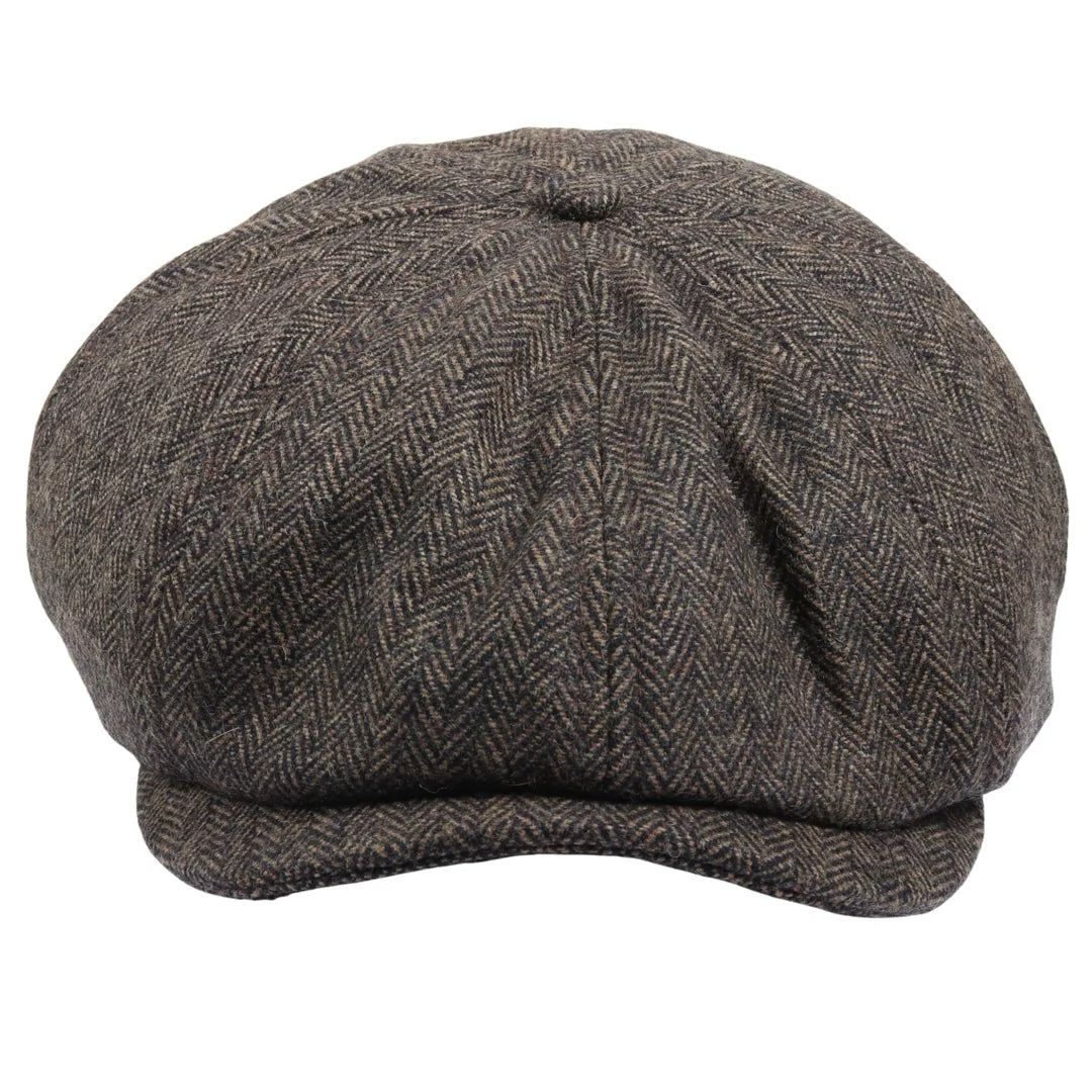 Miesten Herringbone Newsboy Classic -lippalakki - Ruskea