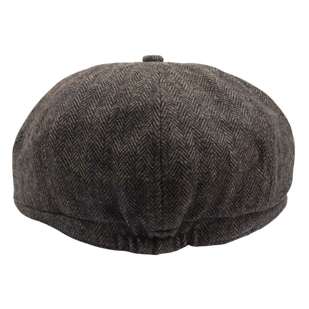 Miesten Herringbone Newsboy Classic -lippalakki - Ruskea