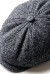 Miesten Herringbone Newsboy Classic -lippalakki - Harmaa