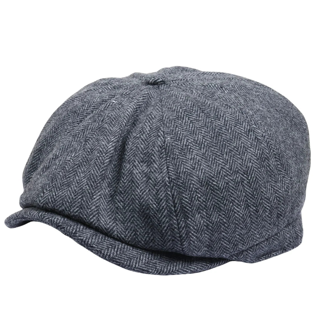 Miesten Herringbone Newsboy Classic -lippalakki - Harmaa