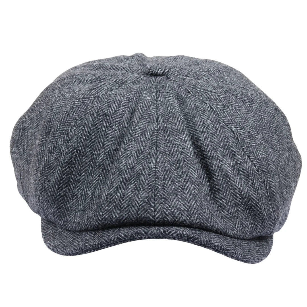 Miesten Herringbone Newsboy Classic -lippalakki - Harmaa