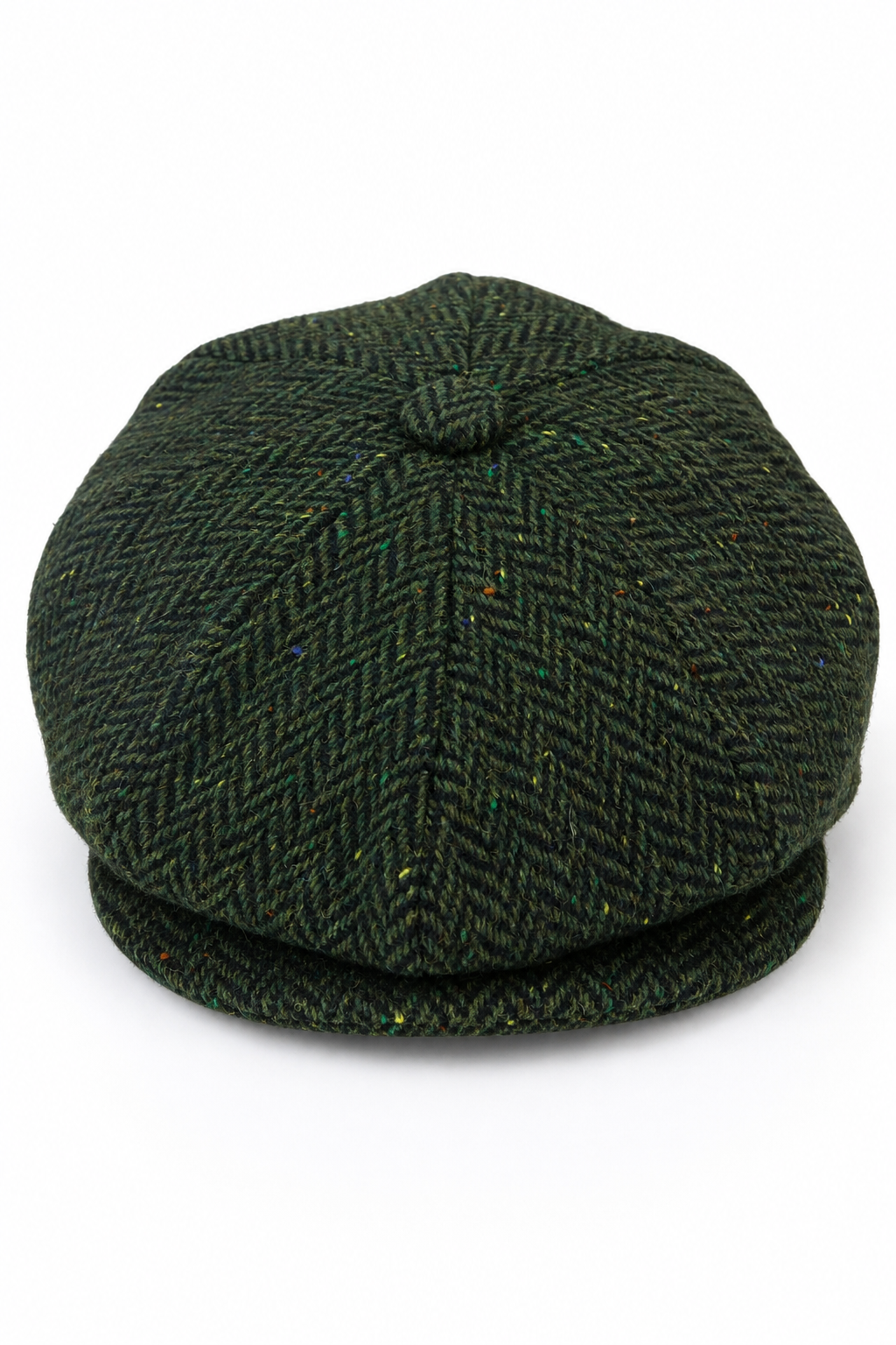 Miesten Herringbone Tweed 8-paneelinen lippis Oliivi