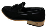 Miesten italialaiset slip-on-ajokengät, loaferit, tupsullinen mokkanahka, sininen, musta, ruskea