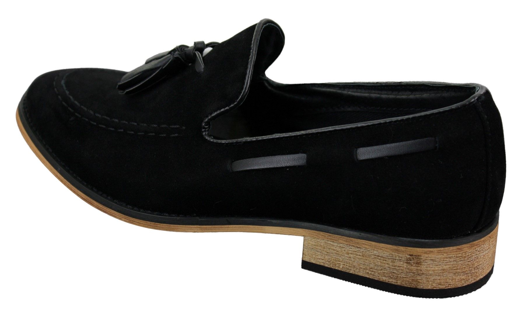 Miesten italialaiset slip-on-ajokengät, loaferit, tupsullinen mokkanahka, sininen, musta, ruskea