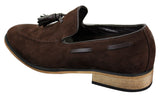 Miesten italialaiset slip-on-ajokengät, loaferit, tupsullinen mokkanahka, sininen, musta, ruskea