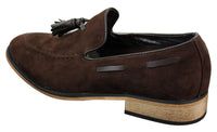 Miesten italialaiset slip-on-ajokengät, loaferit, tupsullinen mokkanahka, sininen, musta, ruskea