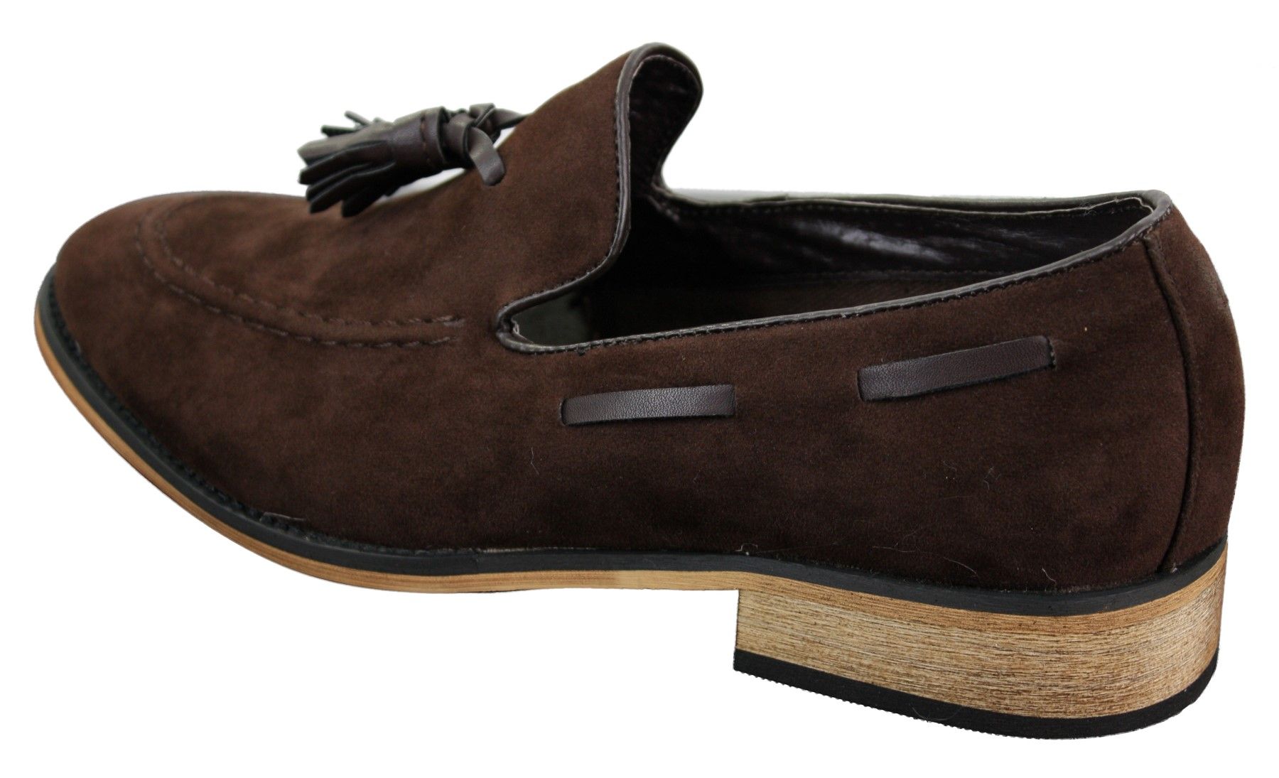 Miesten italialaiset slip-on-ajokengät, loaferit, tupsullinen mokkanahka, sininen, musta, ruskea