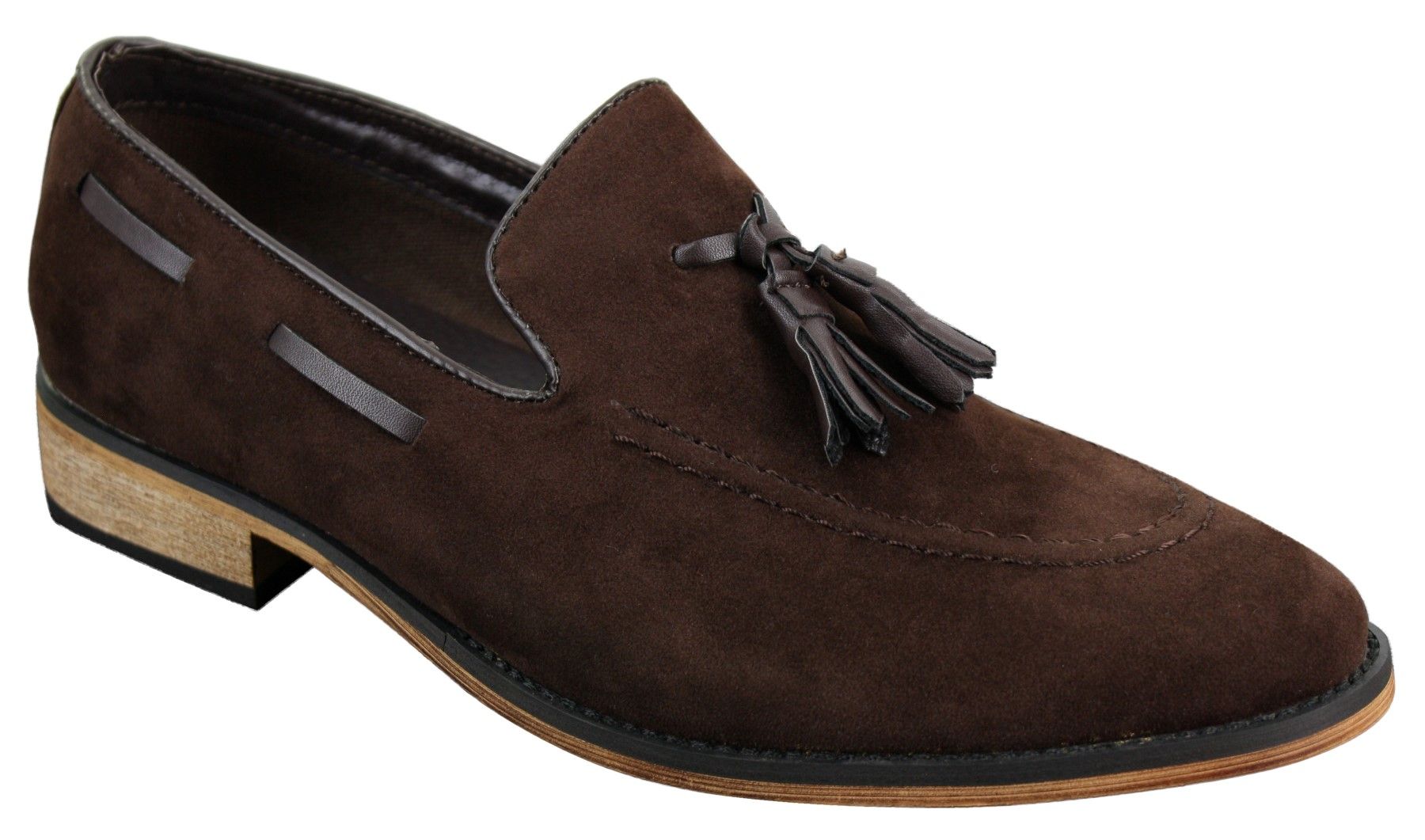 Miesten italialaiset slip-on-ajokengät, loaferit, tupsullinen mokkanahka, sininen, musta, ruskea