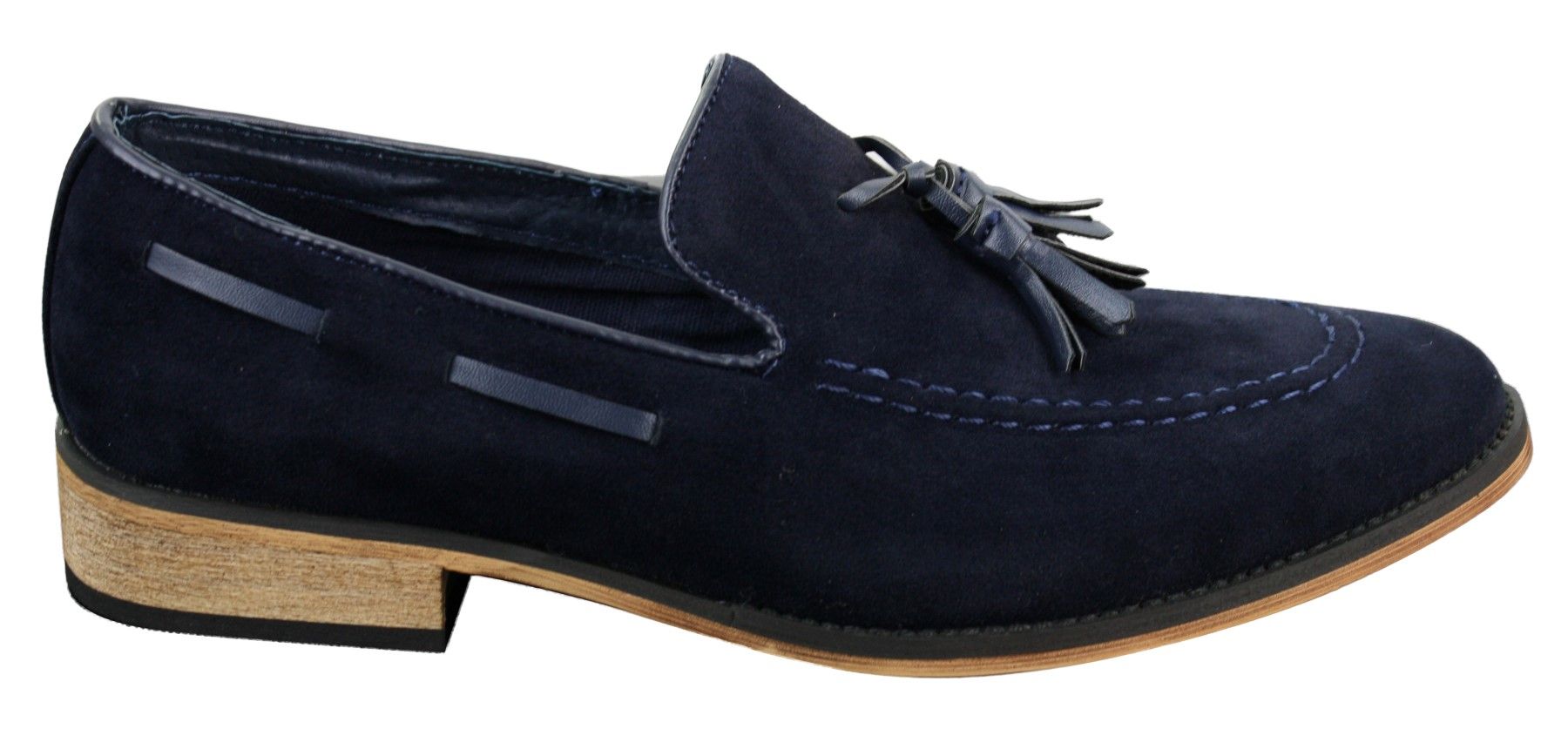 Miesten italialaiset slip-on-ajokengät, loaferit, tupsullinen mokkanahka, sininen, musta, ruskea