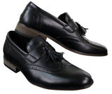 Miesten nahkaiset tupsukorkoiset brogue-kengät, loaferit, klassiset, vintage, retro