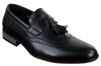 Miesten nahkaiset tupsukorkoiset brogue-kengät, loaferit, klassiset, vintage, retro