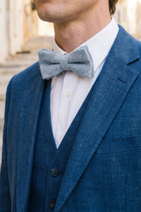 Miesten vaaleansininen tweed-rusetti