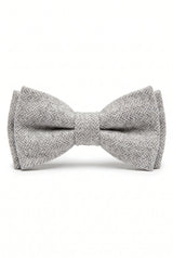 Miesten vaaleanharmaa tweed-rusetti